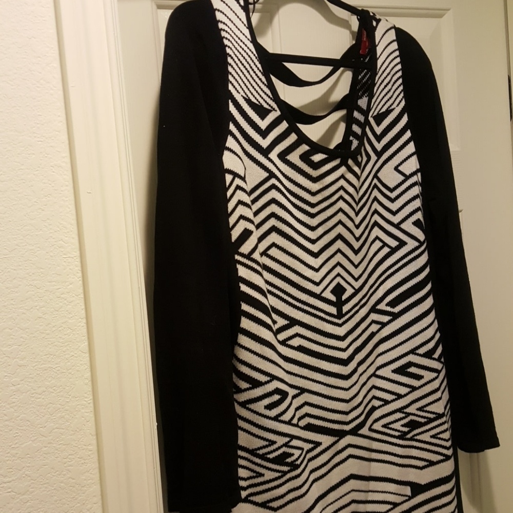 Beautiful sweater black and white sweater dress